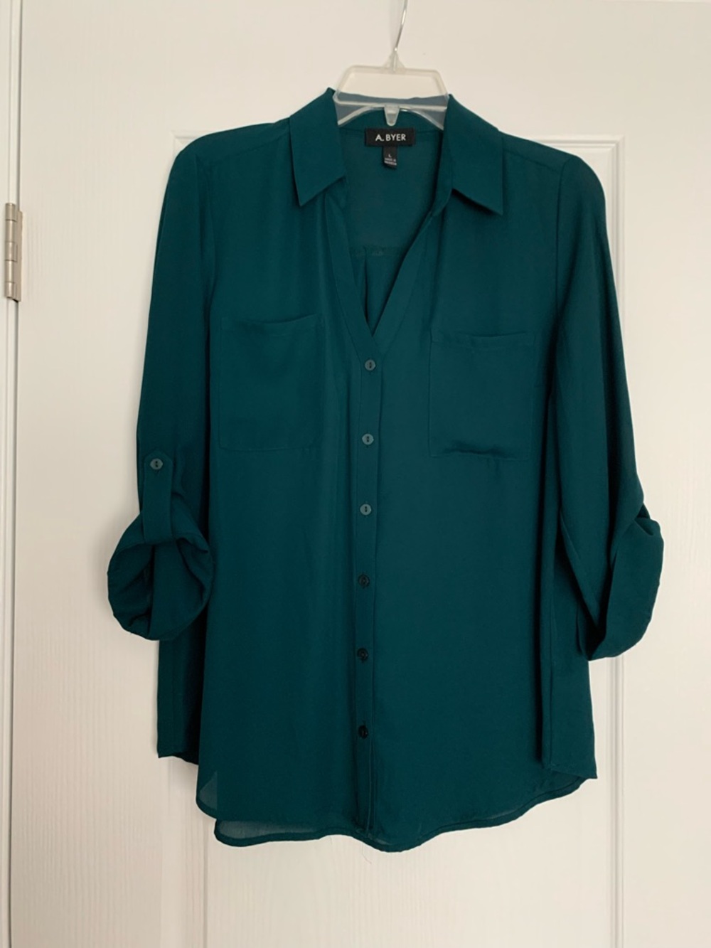 A. Byer Dark Teal Button-Up Shirt